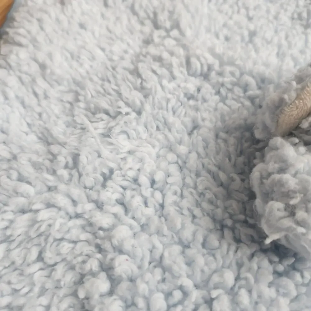 Stephan Baby‎ Plush Bear Security Lovey Blanket Blue Satin Trim Minky Sherpa